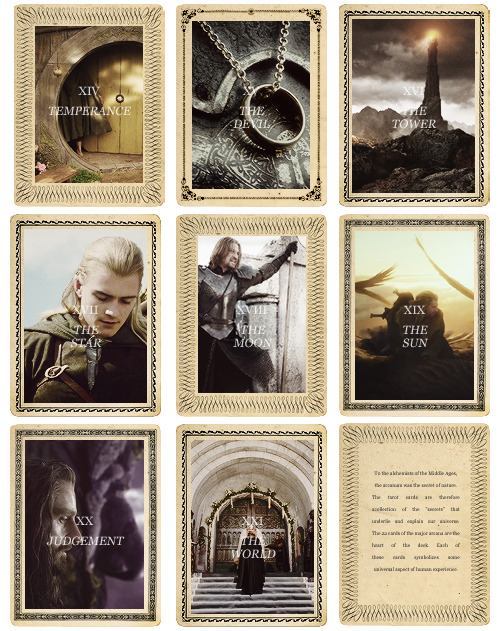 ohsofili:The Major Arcana (tarot) - Tolkien Edition (inspiration)