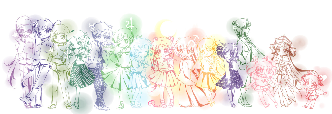 girlsbydaylight:  セーラー戦士の友達 by 羽淵卯月 on pixiv 
