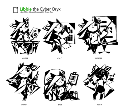 Libbie the Cyber OryxLibbie is my entry to LibreOffice mascot contest. If you like her, please give 