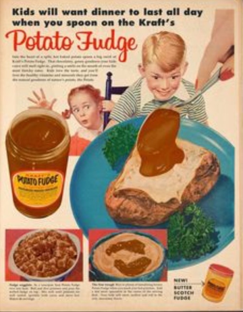 jer-tan: yesteryearads: “Kids will want dinner to last all day…” Kraft Potato Fud