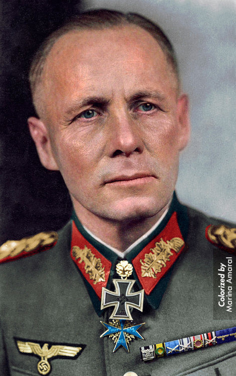 historicaltimes: Color by me: German World War II Field Marshal Erwin Rommel via reddit