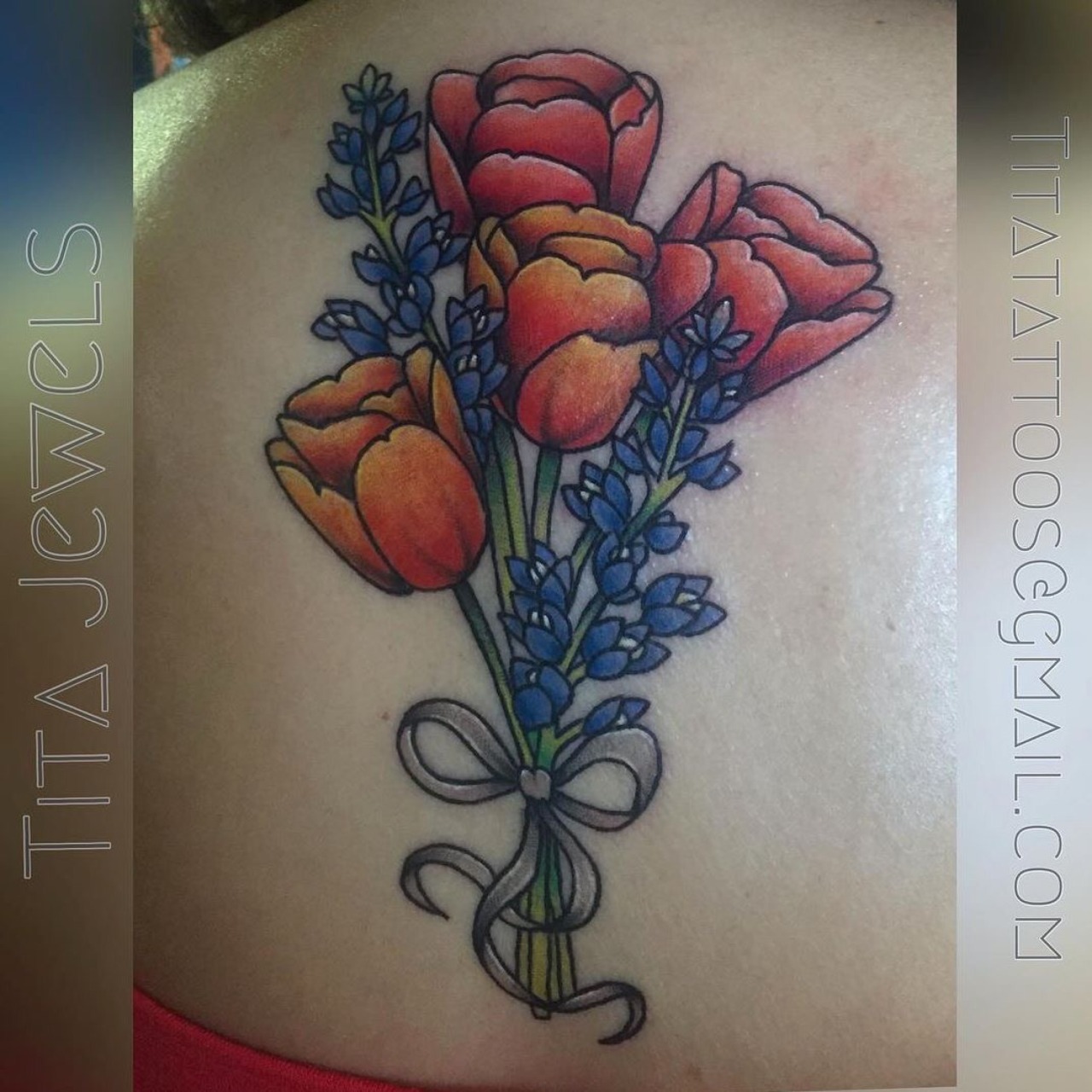 Little Pricks Tattoo Studio — Fun blue bonnet flower tattoo by our female  tattoo...