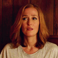 danascullaaay:Mulder pleading his case to a very skeptic Scully.5x12 Bad Blood // 10x03 Mulder and S