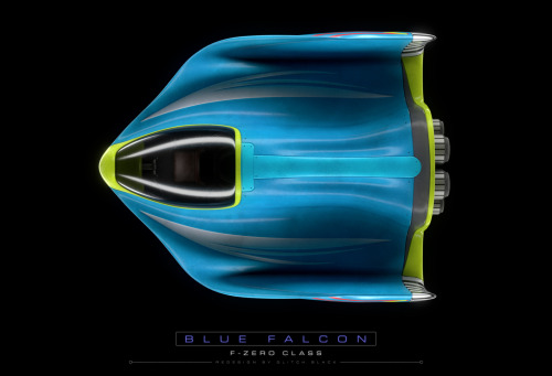 More angles of my Blue Falcon redesign for F-Zero / Glitch Black IG: @glitch_black