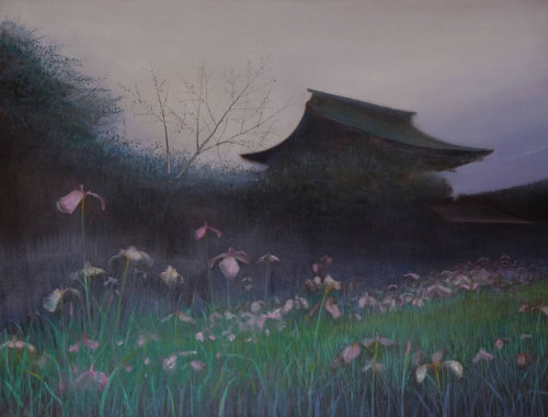 Thomas Lamb (British, b. 1978, Lincolnshire, England) - 1: Blossom Over the River  2: Irises Early E