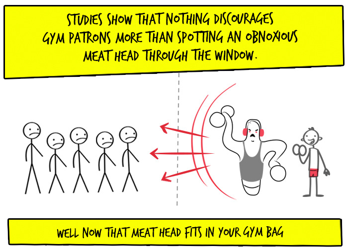 dustinteractive:  The Inflatable Douchey Gym Guy™  