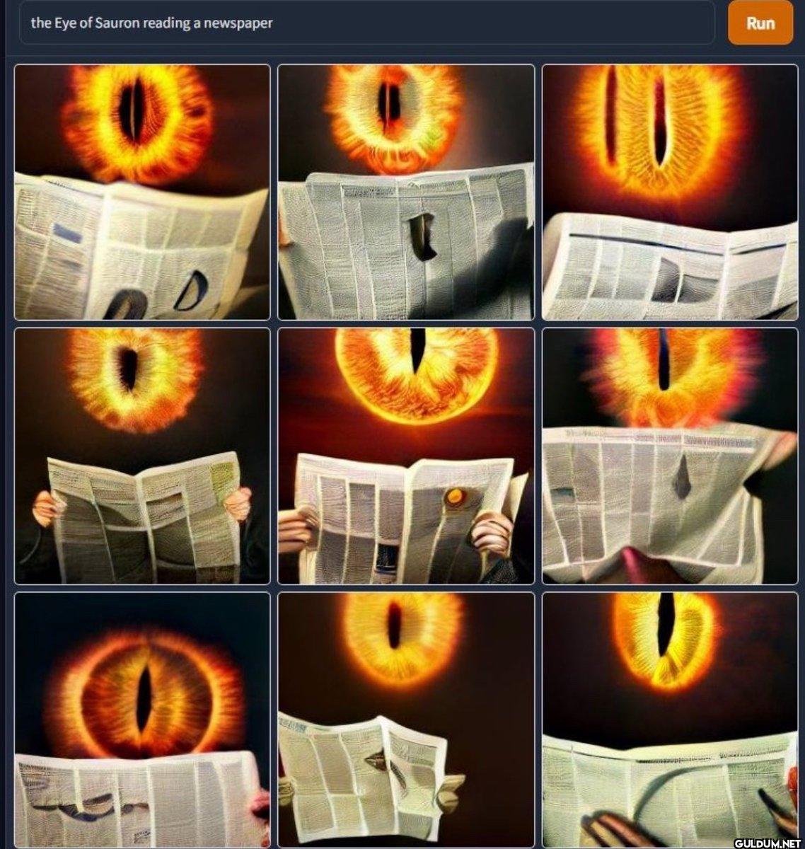 the Eye of Sauron reading...