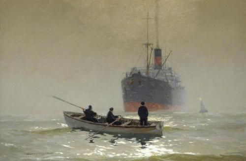 shear-in-spuh-rey-shuhn:NORMAN WILKINSONThe PilotOil on Canvas