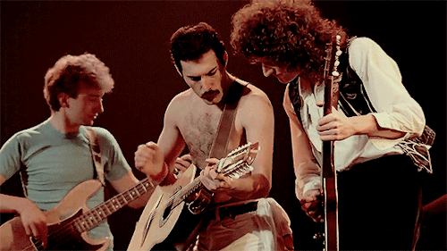 John Deacon, Freddie Mercury And Brian May Performing Crazy Little Thing Called Love At Montreal, 1981