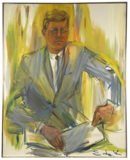 elaine-de-kooning: John F. Kennedy, 1962, Elaine de Kooning