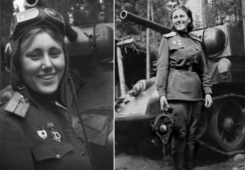 Alexandra Samusenko, a Soviet T-34 tank commander and liasion officerduring the Battle of Kursk (194
