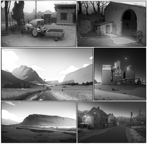 A bunch of study sketches from mapcrunch