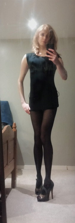 oldersissyboi: sophiestacie: Little black dress Saturday time :) I love the dress and tights !!!