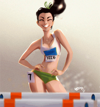 slammerpawg:Michelle Jenneke Sexy Australian Hurdler animatedsuch a cutie animation~ <3