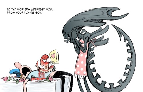 Even Aliens love their mums [illustrated by +Austin Madison]