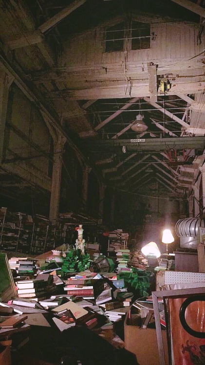 a book sale in a huge abandoned building in Philadelphia