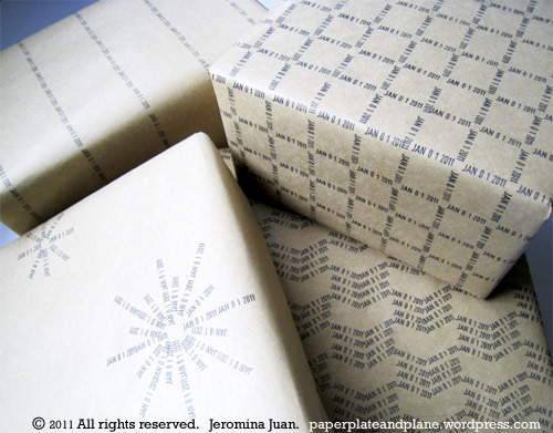 littlecraziness: (via date stamp gift wrap | paper, plate, and plane)