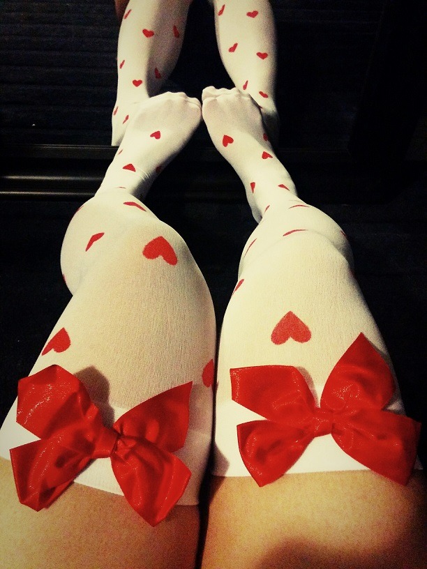 Heart Print stockings &lt;3