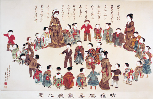 幼稚鳩巣戯劇之圖Playing the Pigeon’s Nest gameA painting of Japan’s first kindergarten teachers — Clar