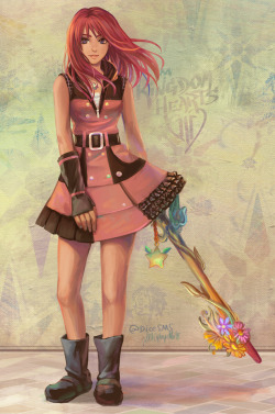 dicesms:   I drew Kairi’s supposed new  outfit; I didn’t use any black (because “kingdom hearts is light” :P). If the outfit is all wrong I’d actually love to draw-over and get it right; meanwhile this was great colouring practice before I jet