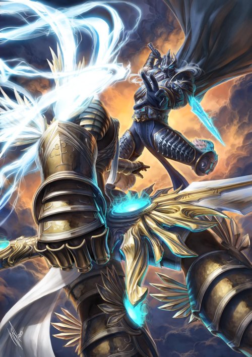 cyberclays: Tyrael vs Arthas - by WarrenLouwMore art for Heroes of The Storm Ultimate Fan Art Contes