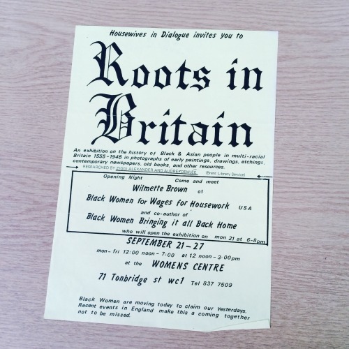 Find of the day in the Feminist Library’s ephemera archives: this flyer from c.1982 for the ‘Roots i