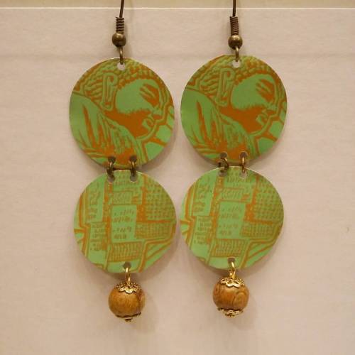 #upcycled #buddha #earrings from peace tea cans