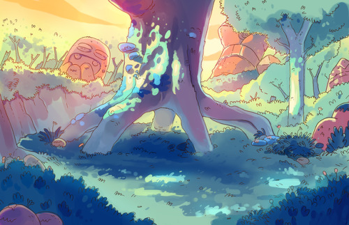 Some BGs I painted for OK KO, from The Perfect Meal, boarded by @haewon-lee and @scrotumnose.First t