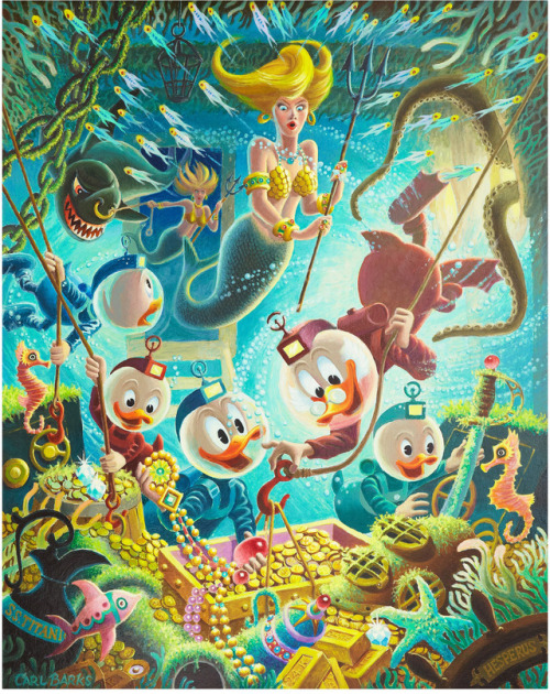 Makings of a Fish Story (No One Will Ever Believe This) (1988). Carl Barks painting based on his 196