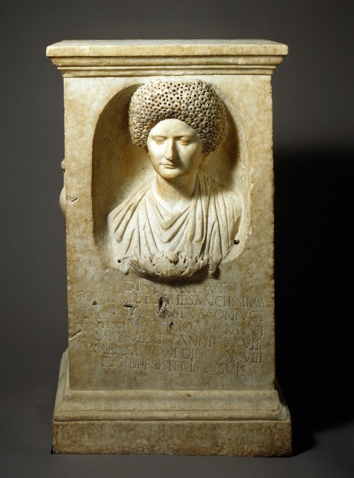 ancientart:Marble funerary altar of Cominia Tyche. Roman, Flavian or Trajanic, ca. A.D. 90