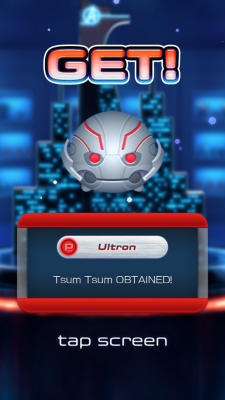 I got Ultron yay!! Please add me on Marvel Tsum Tsum if you play :3  Friend ID: 969831918