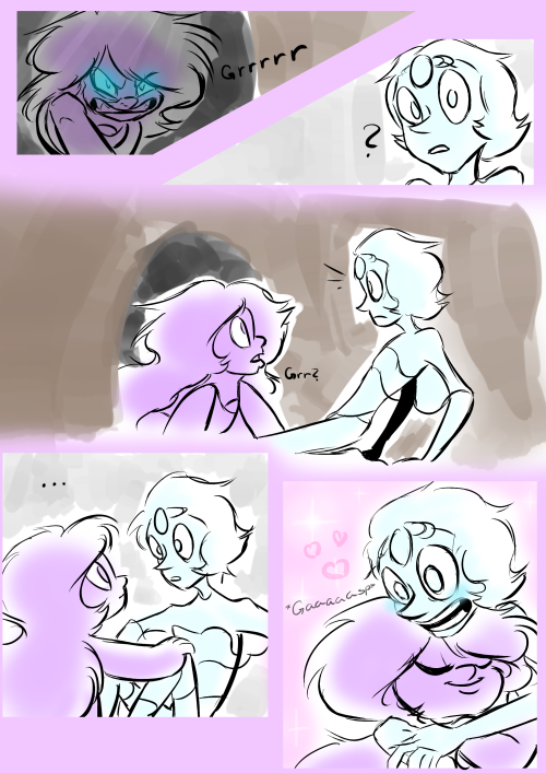 thesketcherlass:Okay but what if Pearl was the one who found Amethyst back in Kindergarten in the fi