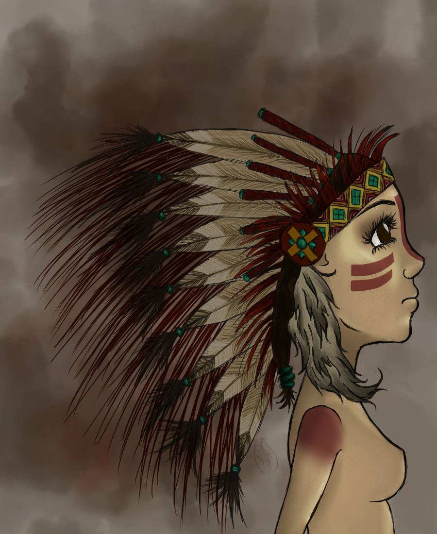 artforadults:  Girl with Headdress by Og