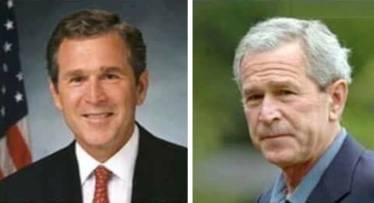 eammod:jackiereblogsthis:tastefullyoffensive:Before and after presidency. (via floppypickles)@eammodOh