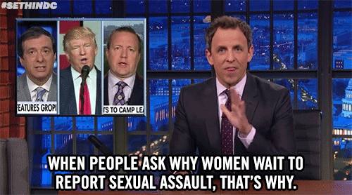 latenightseth:Seth takes A Closer Look at the bombshell allegations against Donald Trump this week.