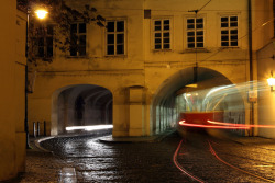 czechdailyphoto:Tram passing through an arch