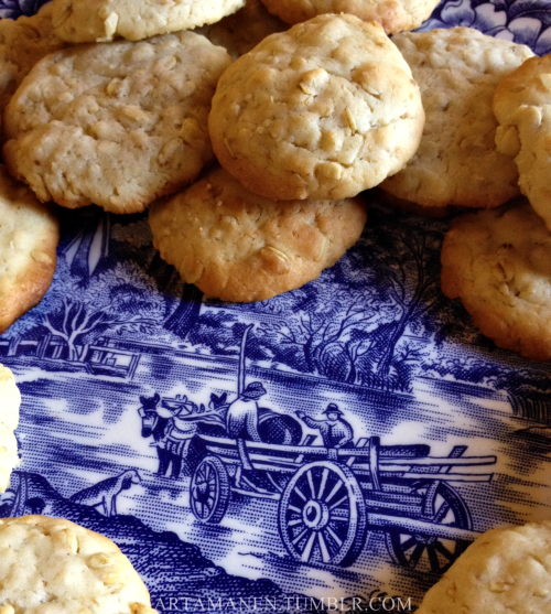 Antique porcelain plate, and my latest baking session.