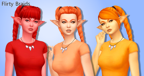 SimLaughLove Pigtails & Braids Hairs in Sorbets Remix Updated recolours from my original posts: 