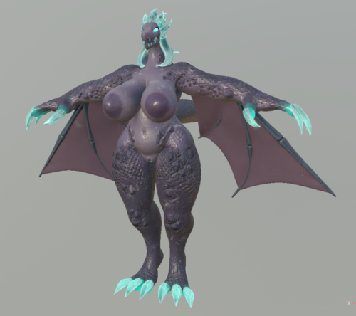 lil-potion-shop: Commission of a tiddy Winter Wyvern for @twitchyanimation !sketchfab.com/mo
