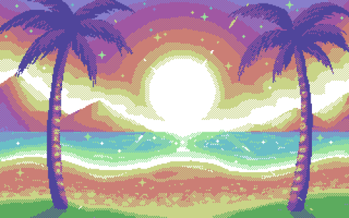 Beach made for #Pixel_Dailies using Commodore 64 palette.