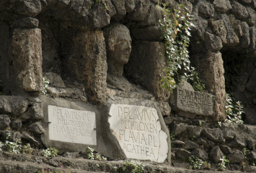 theancientwayoflife:~ Funeral niches containing portraits of Publius Flavius Philoxenus and Flavia A