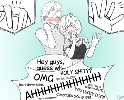 skeletordraws: Kirimina Week: Day 3! Older/Pro Heroes AU i did this one pretty fast, but can you imag i n e everyone’s excitement??? @kirishimamina 