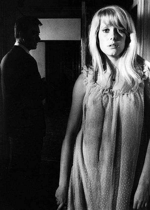 sharontates:    Catherine Deneuve on the set of Repulsion (1965)