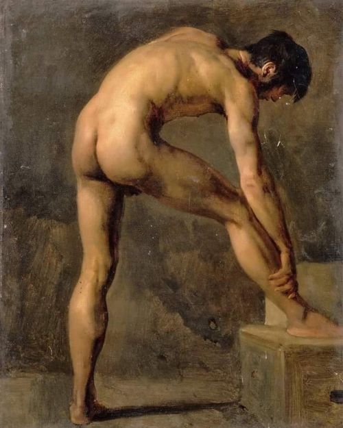 Antonio-M:  Achille Etna Michallon (1796-1822), Naked Man, Late 1810S, Curated By