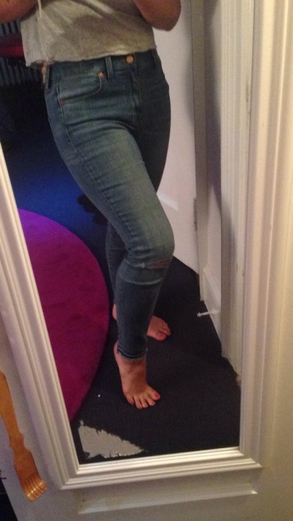 Rips on my jeans are below my knees since they’re made for people who are average height. Ugh