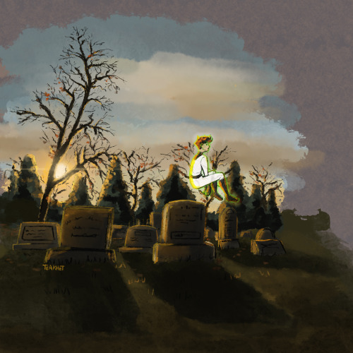 teakhetdraws:They say if you go to the graveyard, you might see the ghost of that Fenton kid who die