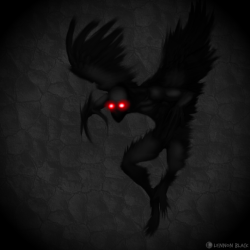 lennonblack:  The Mothman: By Lennon BlackI was so obsessed with The Mothman when I was in High School. To me he was the more mysterious urban legends, which probably drew me to him.  Any way here is my interpretation of him.And Please consider supporting