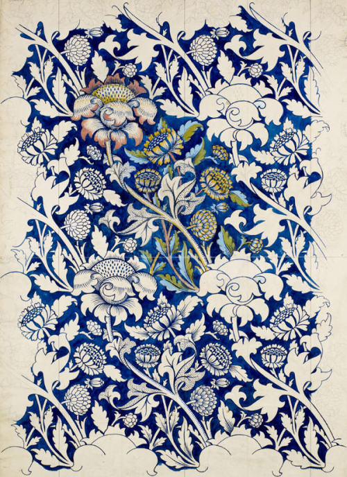 huariqueje:William Morris designs British 1834-1896- -Tulip and Willow,  1973  -  Watercolour-  Appl