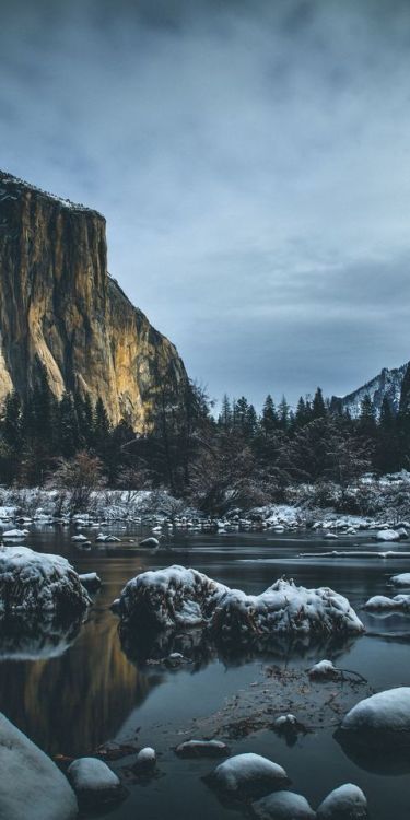 1440x2880 National Park, Yosemite Valley, river, mountains, stones wallpaper @wallpapersmug : http:/