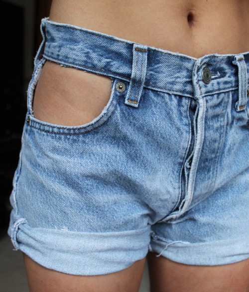 High waisted cut off jean shorts